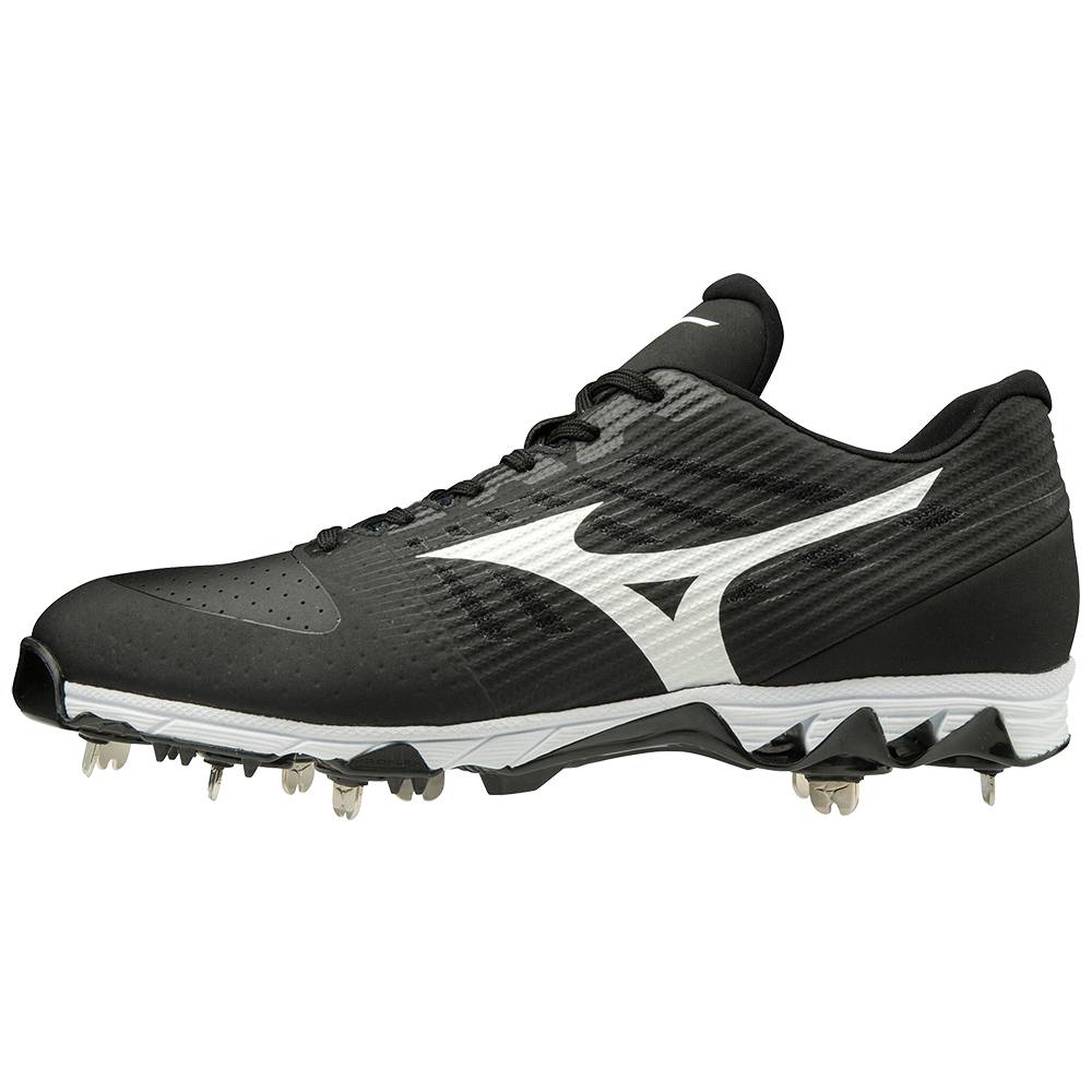 Mens Mizuno 9-Spike Ambition Low Metal Baseball Cleats Black/White Philippines (PVEKIW217)